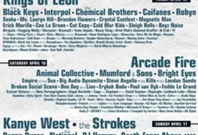 Coachella Festival 2011 revela seu lineup; Death From Above 1979 se reunirá para esta edição